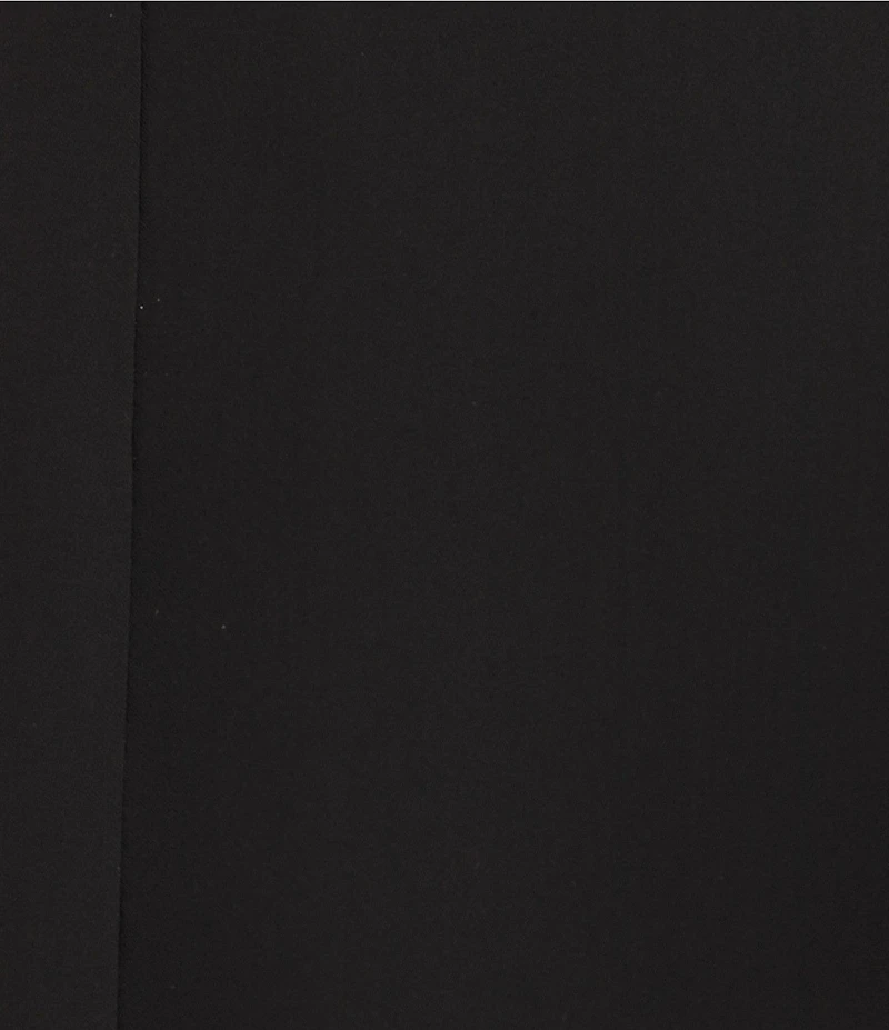 Caroline Rose Plus Size Julia Matte Crepe Round Neck 3/4 Ruffle Sleeve Shift Dress