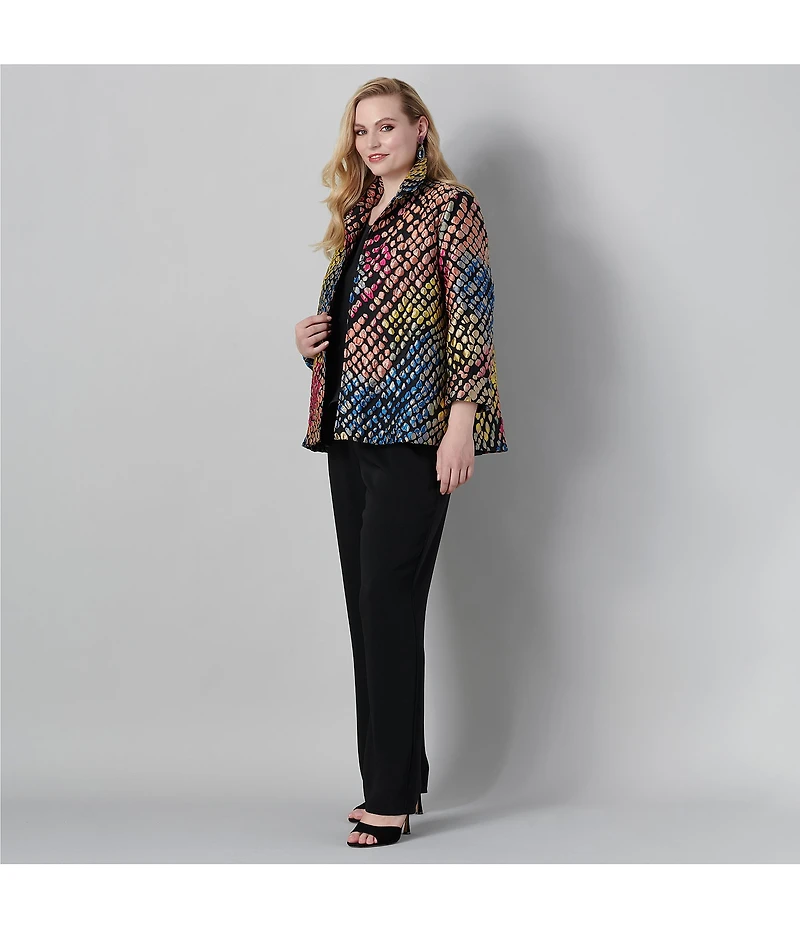 Caroline Rose Plus Size Matte Crepe Pull-On Straight Leg Pants