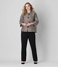 Caroline Rose Plus Size Matte Crepe Pull-On Straight Leg Pants