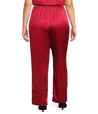 Caroline Rose Plus Size Satin Straight Leg Pull-On Coordinating Pants