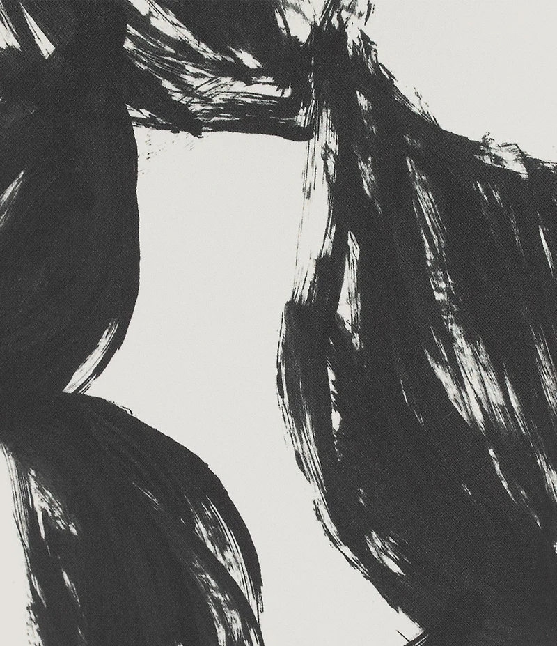 Caroline Rose Plus Size Vivianna Brushstroke Floral Print V-Neck 3/4 Sleeve Shift Dress