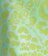 Caroline Rose Plus Talia Metallic Jacquard Animal Print Cuffed Elbow Sleeve Shift Dress