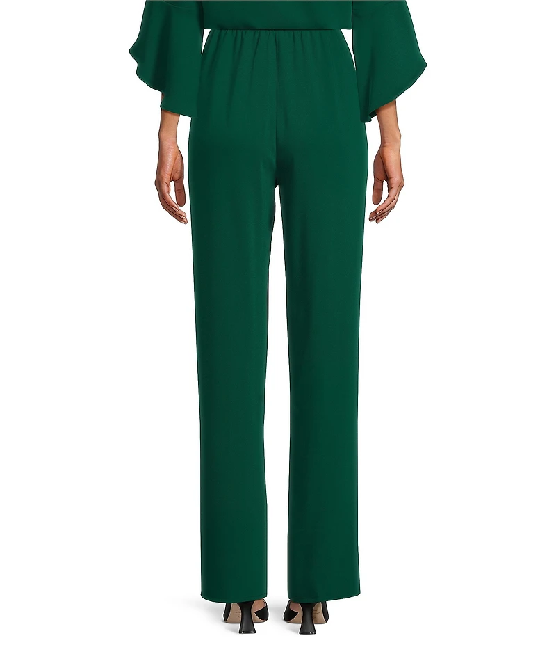 Caroline Rose Matte Crepe Pull-On Straight Leg Pants