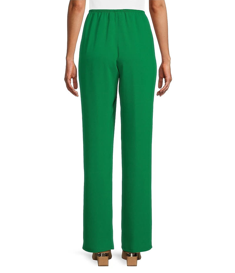 Caroline Rose Matte Crepe Pull-On Straight Leg Pants