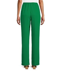 Caroline Rose Matte Crepe Pull-On Straight Leg Pants