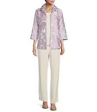 Caroline Rose Matte Crepe Pull-On Straight Leg Pants