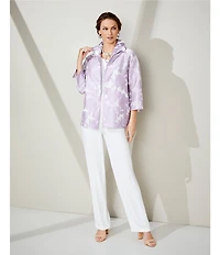 Caroline Rose Matte Crepe Pull-On Straight Leg Pants