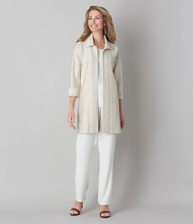 Caroline Rose Matte Crepe Pull-On Straight Leg Pants