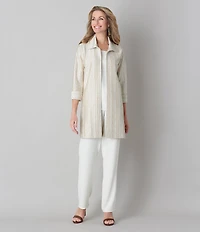 Caroline Rose Matte Crepe Pull-On Straight Leg Pants