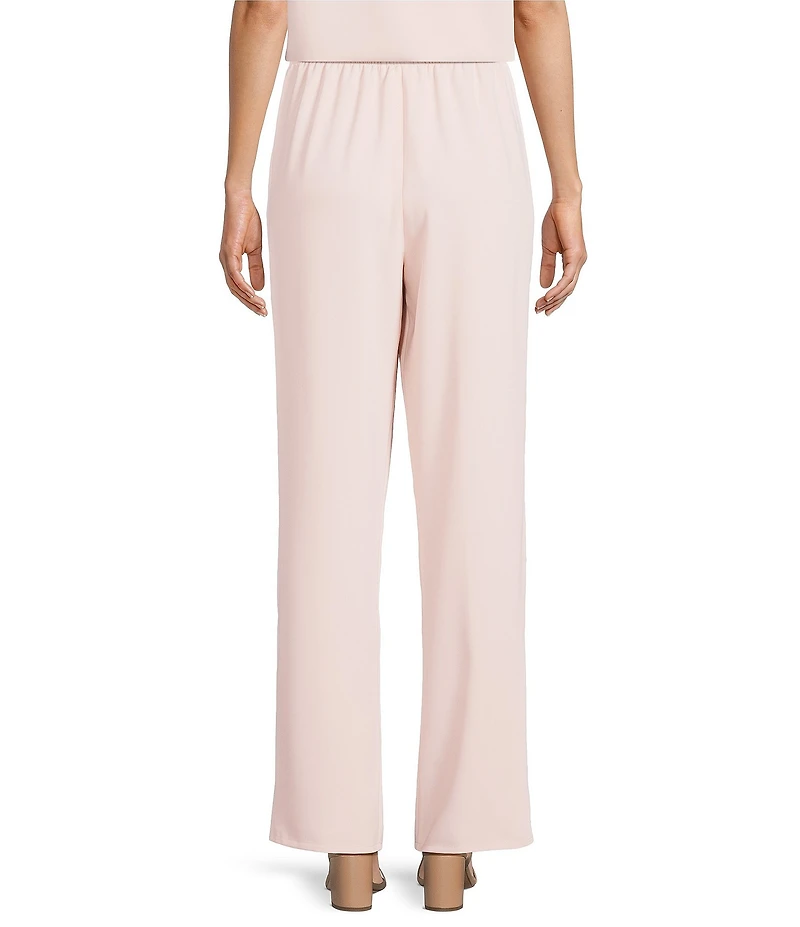 Caroline Rose Matte Crepe Pull-On Straight Leg Pants