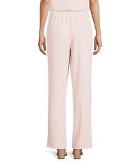Caroline Rose Matte Crepe Pull-On Straight Leg Pants