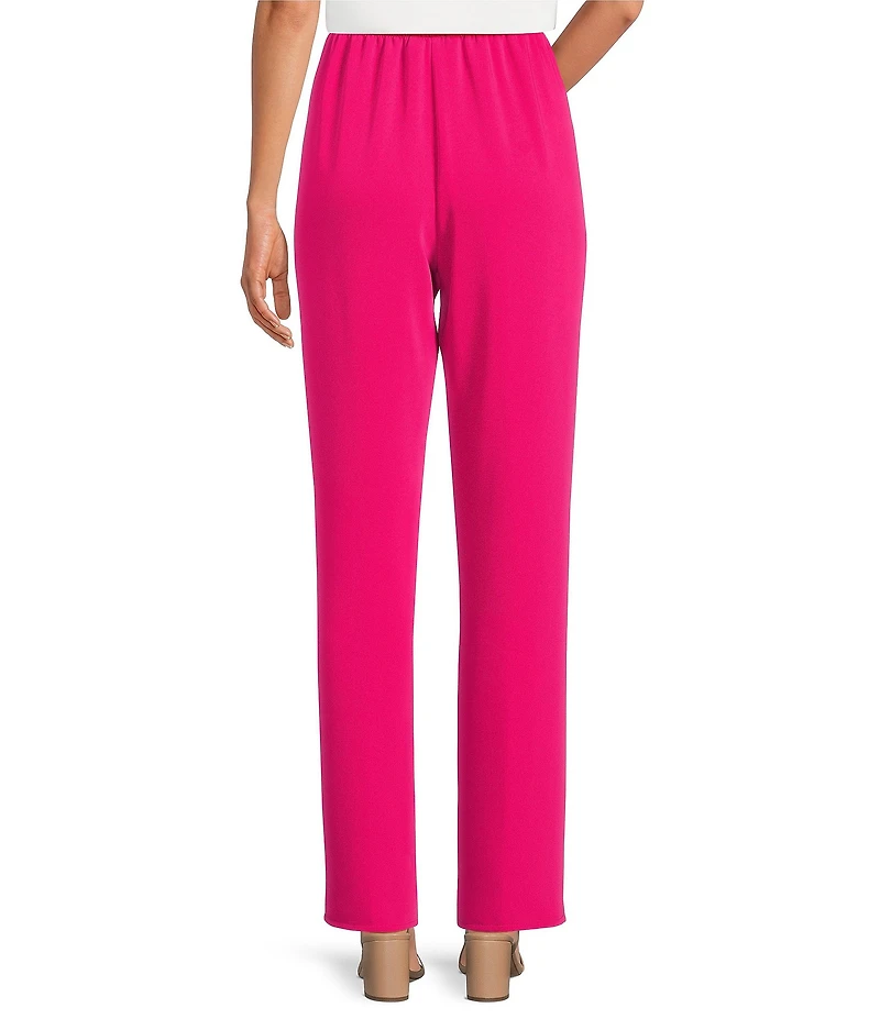 Caroline Rose Matte Crepe Pull-On Straight Leg Pants