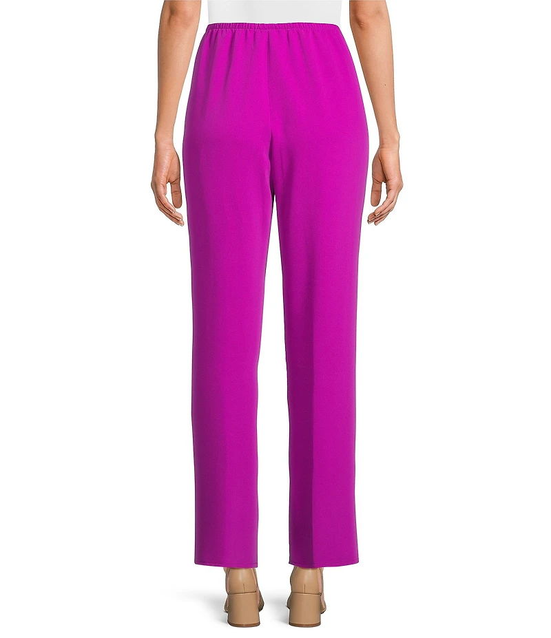 Caroline Rose Matte Crepe Pull-On Straight Leg Pants