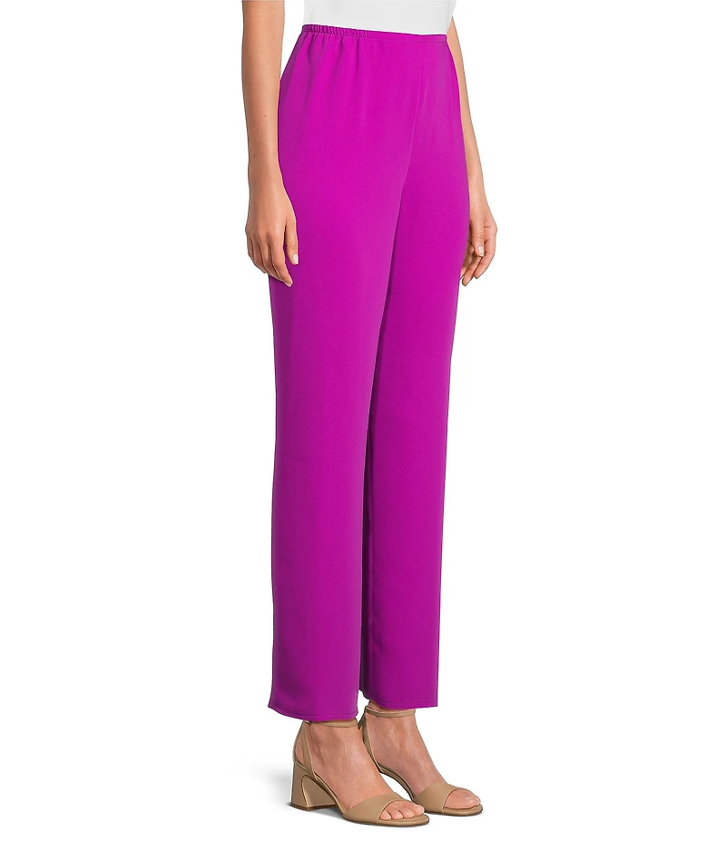 Caroline Rose Matte Crepe Pull-On Straight Leg Pants