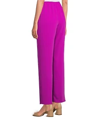 Caroline Rose Matte Crepe Pull-On Straight Leg Pants