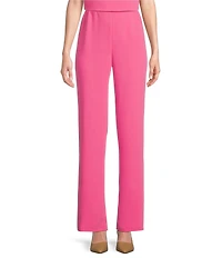 Caroline Rose Matte Crepe Pull-On Straight Leg Pants