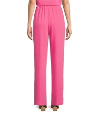 Caroline Rose Matte Crepe Pull-On Straight Leg Pants
