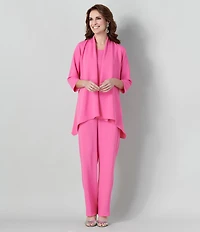 Caroline Rose Matte Crepe Pull-On Straight Leg Pants