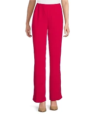 Caroline Rose Matte Crepe Pull-On Straight Leg Pants