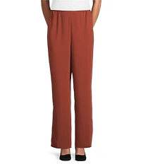 Caroline Rose Matte Crepe Pull-On Straight Leg Pants