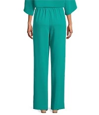 Caroline Rose Matte Crepe Pull-On Straight Leg Pants