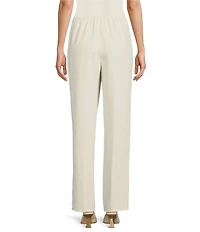 Caroline Rose Matte Crepe Pull-On Straight Leg Pants