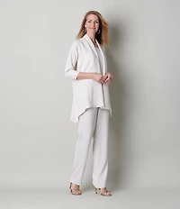 Caroline Rose Matte Crepe Pull-On Straight Leg Pants
