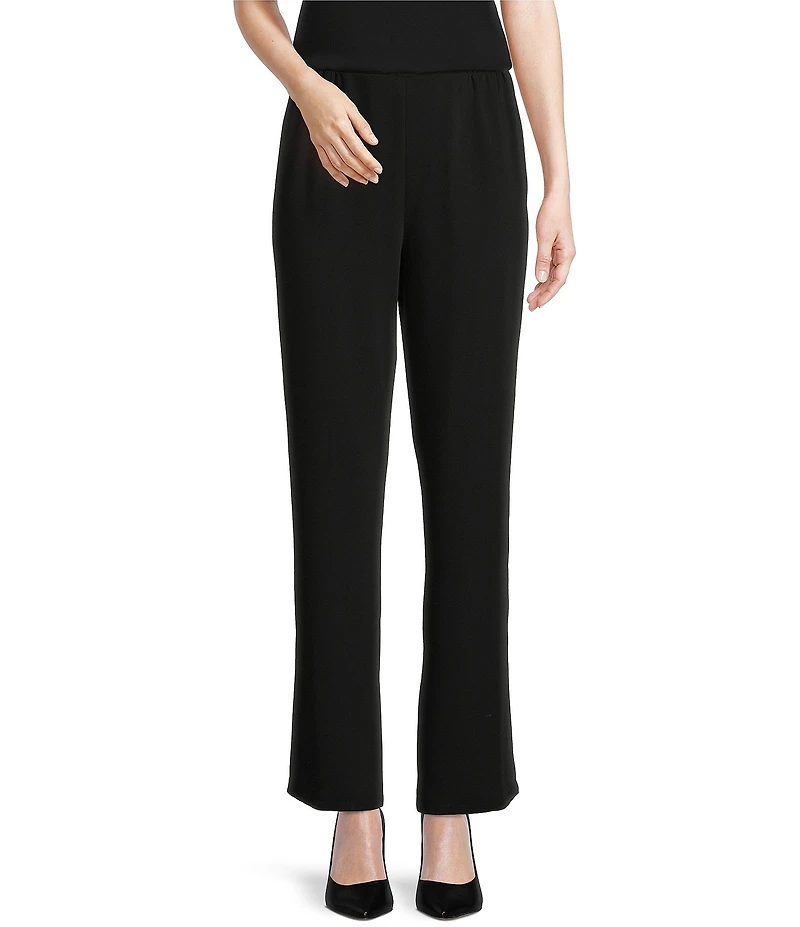 Caroline Rose Matte Crepe Pull-On Straight Leg Pants