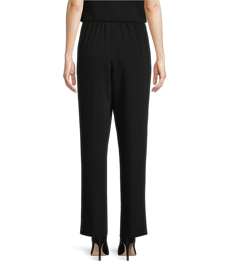 Caroline Rose Matte Crepe Pull-On Straight Leg Pants