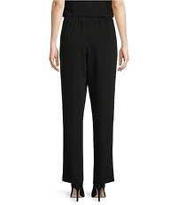 Caroline Rose Matte Crepe Pull-On Straight Leg Pants