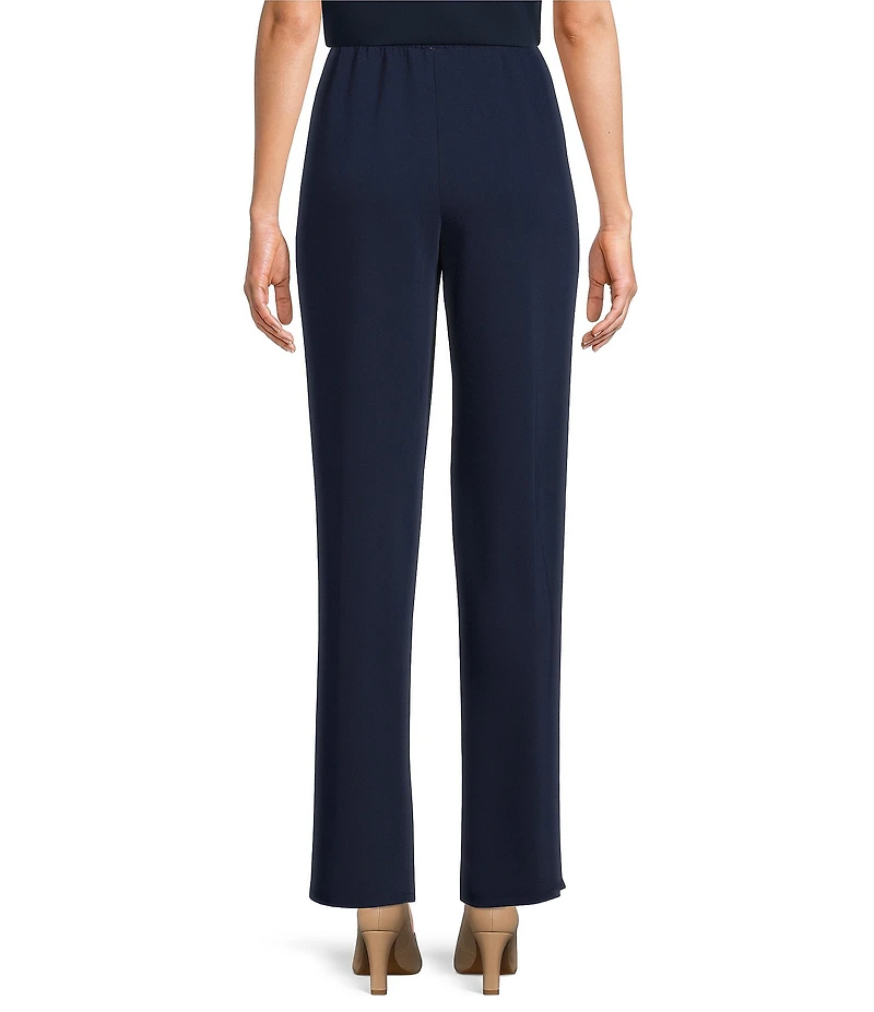 Caroline Rose Matte Crepe Pull-On Straight Leg Pants