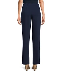 Caroline Rose Matte Crepe Pull-On Straight Leg Pants