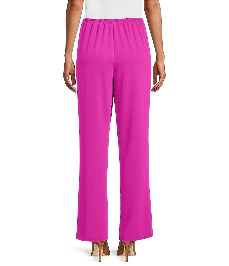 Caroline Rose Matte Crepe Pull-On Straight Leg Pants
