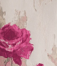 Caroline Rose Romantic Rose Jacquard Scoop Neck 3/4 Ruffle Sleeve Dress