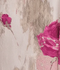 Caroline Rose Romantic Rose Jacquard Scoop Neck Sleeveless Coordinating Sheath Dress