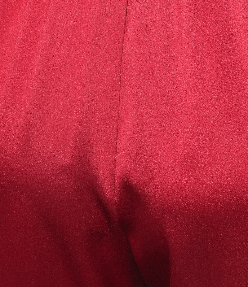 Caroline Rose Soft Satin Coordinating Straight-Leg Pull-On Pants