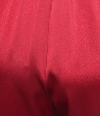 Caroline Rose Soft Satin Coordinating Straight-Leg Pull-On Pants