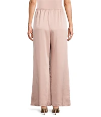 Caroline Rose Soft Satin Wide Leg Pull-On Coordinating Pants