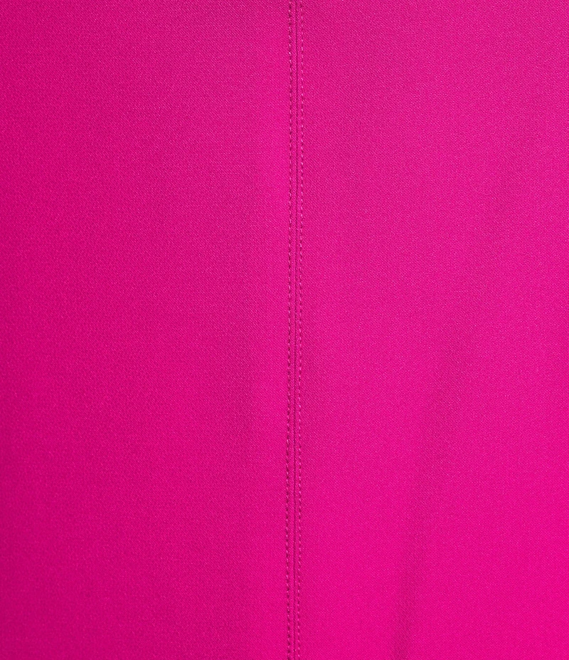 Caroline Rose Taylor Crepe Split Mandarin Collar 3/4 Sleeve A-Line Dress
