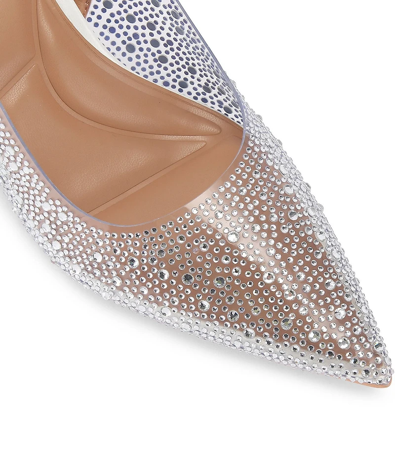 Carvela Lovebird Embellished Vinyl Low Slingback Dress Pumps