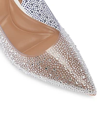 Carvela Lovebird Embellished Vinyl Low Slingback Dress Pumps