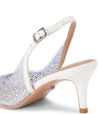 Carvela Lovebird Embellished Vinyl Low Slingback Dress Pumps