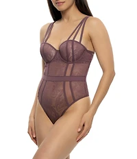 Cassandra Anika Lace Sweetheart Neck Contour Cup Strappy Bodysuit