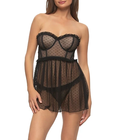Cassandra Margot Longline Strapless Babydoll & G-String