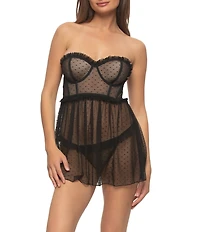 Cassandra Margot Longline Strapless Babydoll & G-String