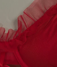 Cassandra Veil Tulle Ruffle Babydoll with Panty