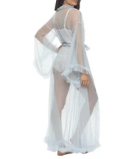 Cassandra Veil Tulle Ruffled Robe