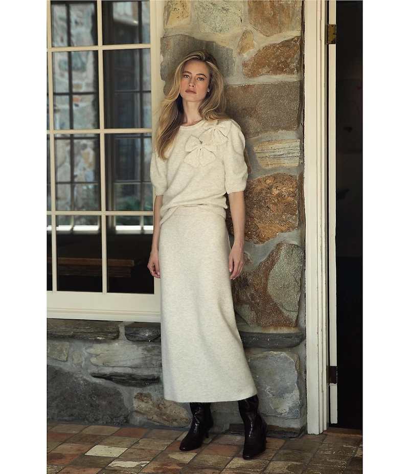 CeCe Coordinating Knit Midi Pencil Skirt