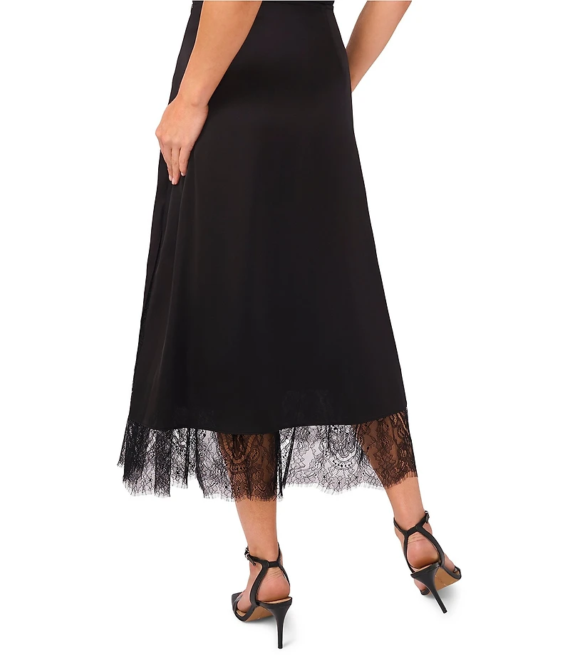 CeCe Coordinating Woven Lace Midi A-Line Skirt