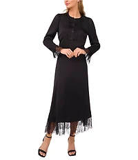 CeCe Coordinating Woven Lace Midi A-Line Skirt